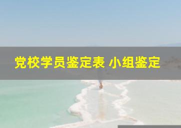 党校学员鉴定表 小组鉴定